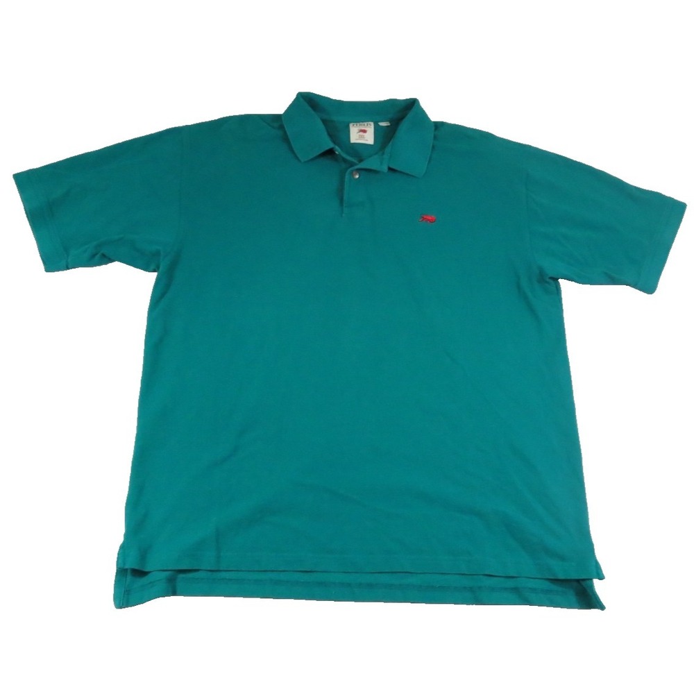 Perlis New Orleans Crawfish Polo Shirt 3XL Teal Green Cotton Pique Mens Big Tall